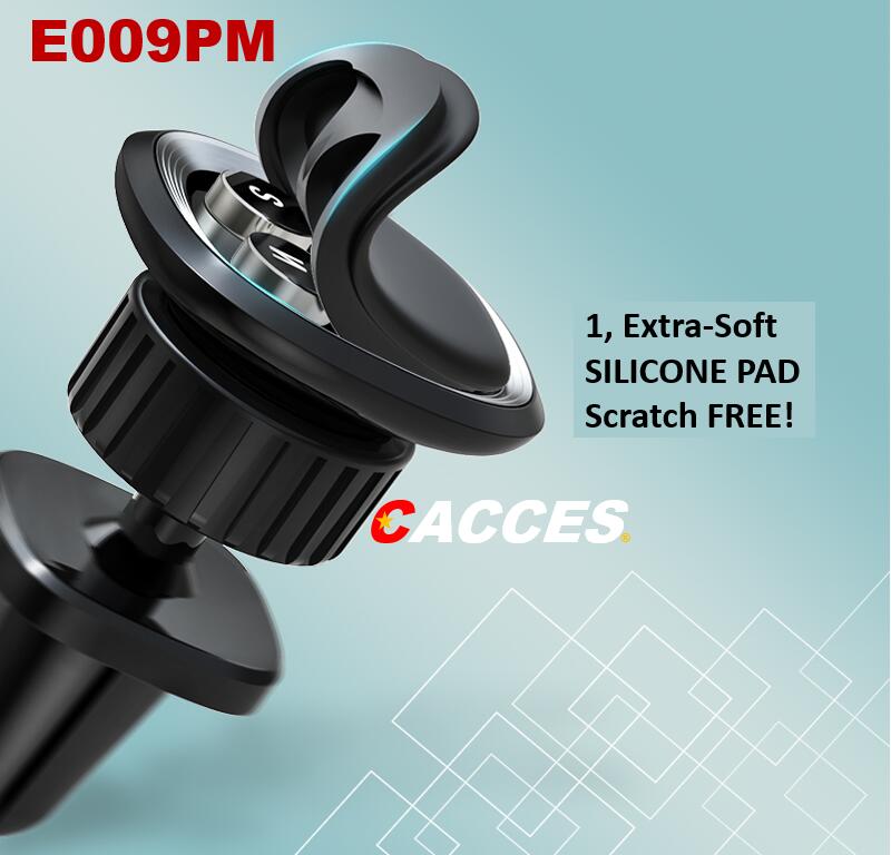 E009PM Magnetic Phone Car Mount Car Universal Air Vent, Dashboard, Windscreen, Super Suction Cup Car Phone Mount Holder Car Phone Stand Car Phone Cradle 360 Rotation